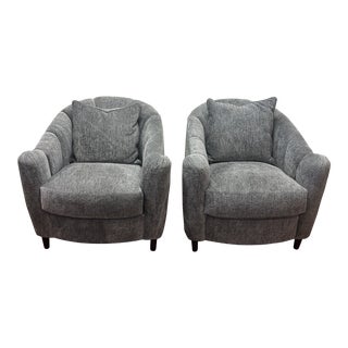 Art Deco Style Club Chairs - a Pair For Sale