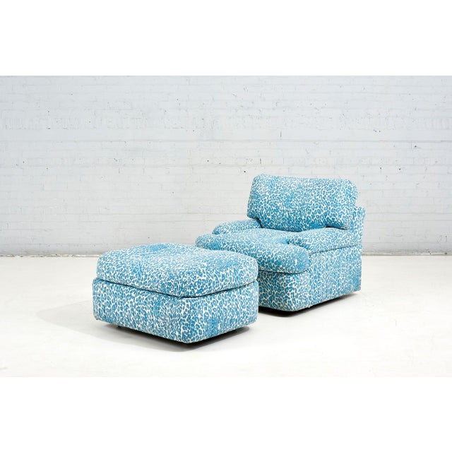 Postmodern Directional Lounge Chair and Ottoman, 1980 For Sale - Image 3 of 9