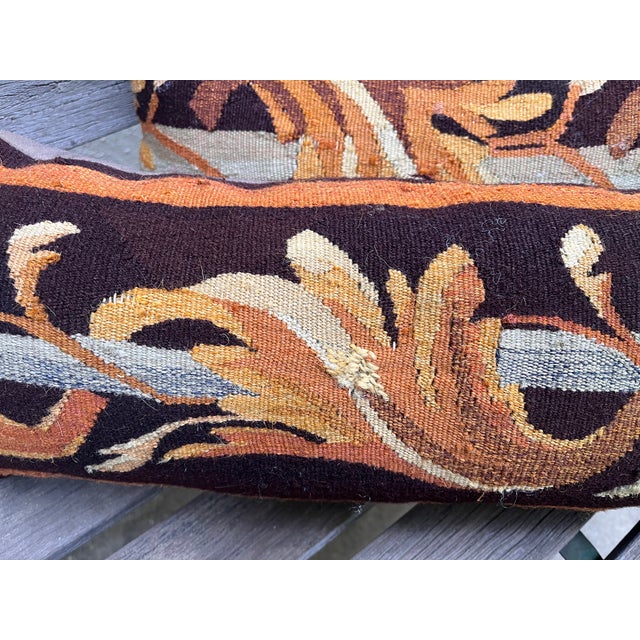 Textile Set of Three Antique Tapestry Pillows For Sale - Image 7 of 11