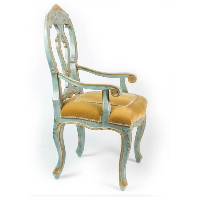Italian 19th C Style Venetian Painted Italian Arm Chair For Sale - Image 3 of 5
