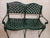 Vintage Cast Iron Patio Bench Lattice Design Green Mid Century Modern For Sale - Image 13 of 14