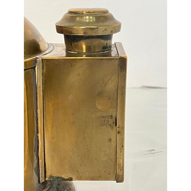 English Ship's Binnacle Compass of Brass With Side Burner Light For Sale - Image 9 of 9