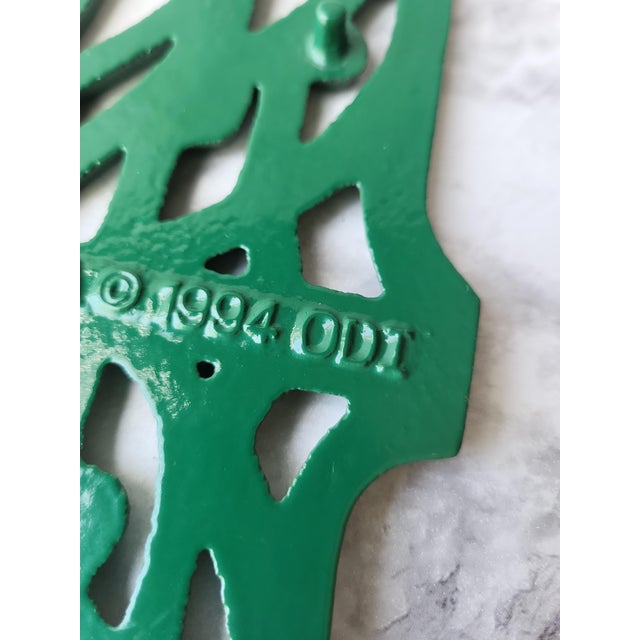 Metal Vintage Cast Iron Christmas Tree Trivet For Sale - Image 7 of 12