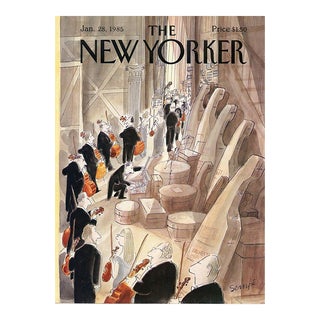 1985 Vintage New Yorker Cover, January 28 (Jean-Jacques Sempe), Original New Yorker Magazine Cover, Music, Orchestra For Sale
