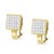 14K Yellow Gold 3-1/5 Cttw Princess Cut Diamond �� Square Invisible Set Grid Huggy Style Omega Back Stud Earrings (G-H Color, VS1-VS2 Clarity) For Sale - Image 4 of 6
