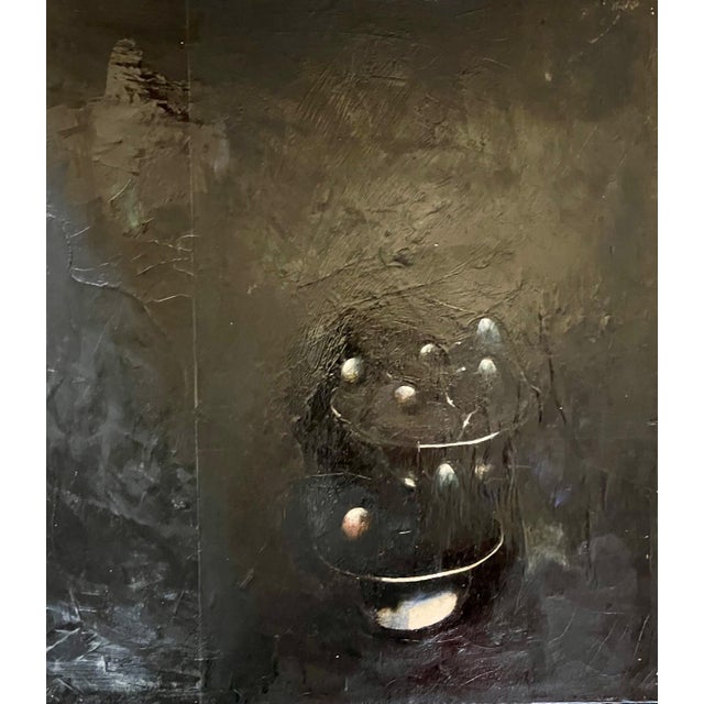 Kevin Larmon, Minimalist Black Oil Painting, Collage, Mixed Media on Canvas Kevin Larmon, 1985-1986 For Sale - Image 11 of 12