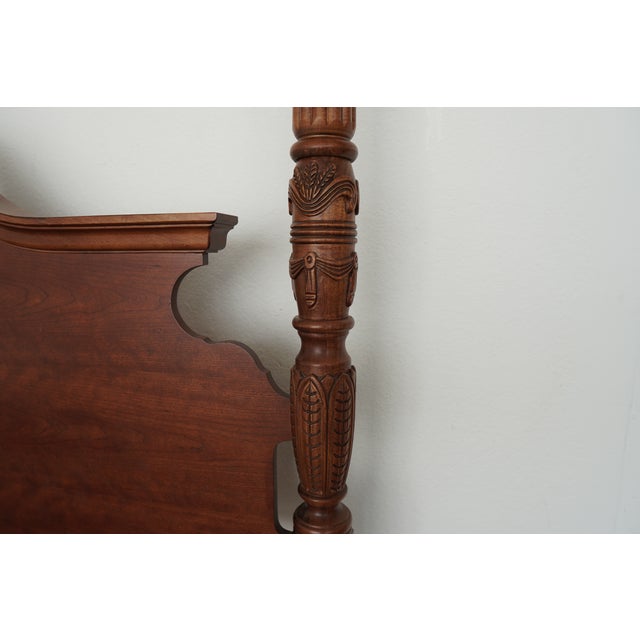 Wood Vintage Drexel 18th Century Classics Queen Poster Bed For Sale - Image 7 of 11