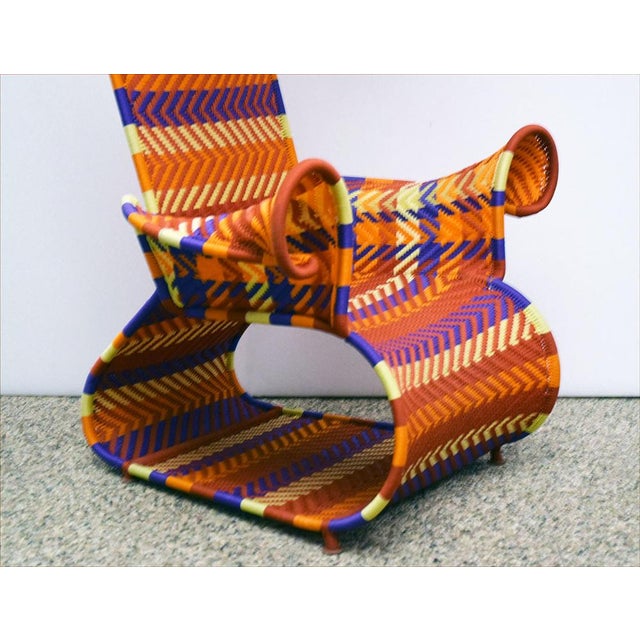 Afrika Throne in Metal and Woven Polyethylene, 2000s For Sale - Image 6 of 15