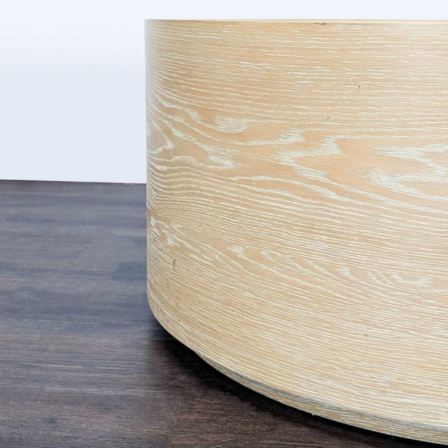 Wood West Elm Volume Round Storage Drum Coffee Table For Sale - Image 7 of 7