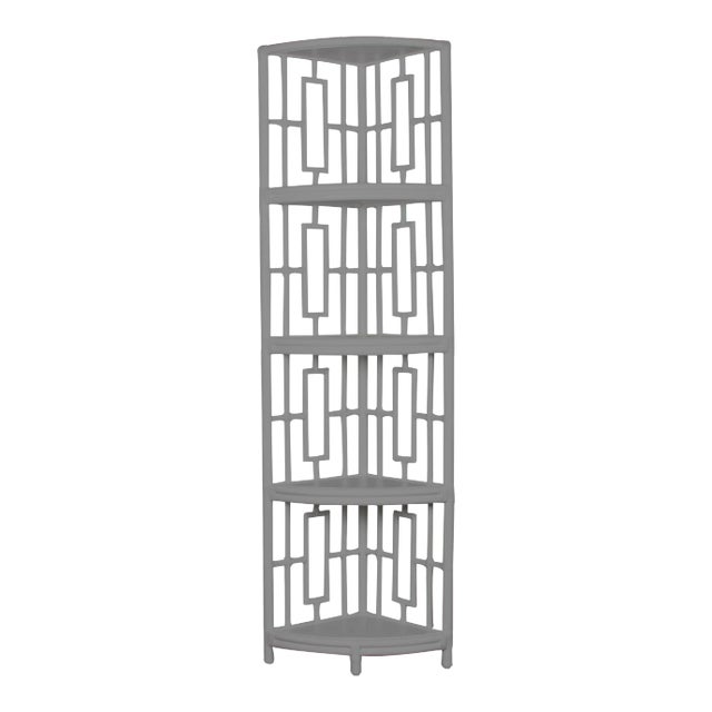 Trinity Corner Etagere - Light Gray For Sale