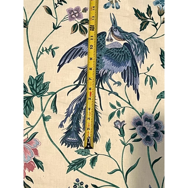 Chinoiserie Schumacher Large Scale Chinoiserie Hand Print Fabric For Sale - Image 3 of 7