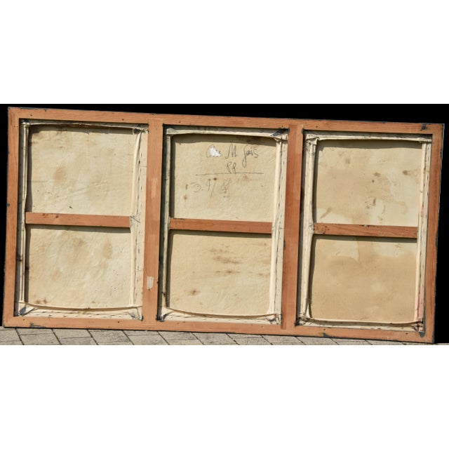 Christoph M. Gais, Triptych, 1988, Oil Painting on Canvas, Framed, Set of 3 For Sale - Image 12 of 13
