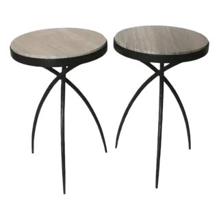 Marble Top Side Tables 1990s - A Pair For Sale