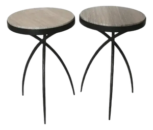 Marble Top Side Tables 1990s - A Pair