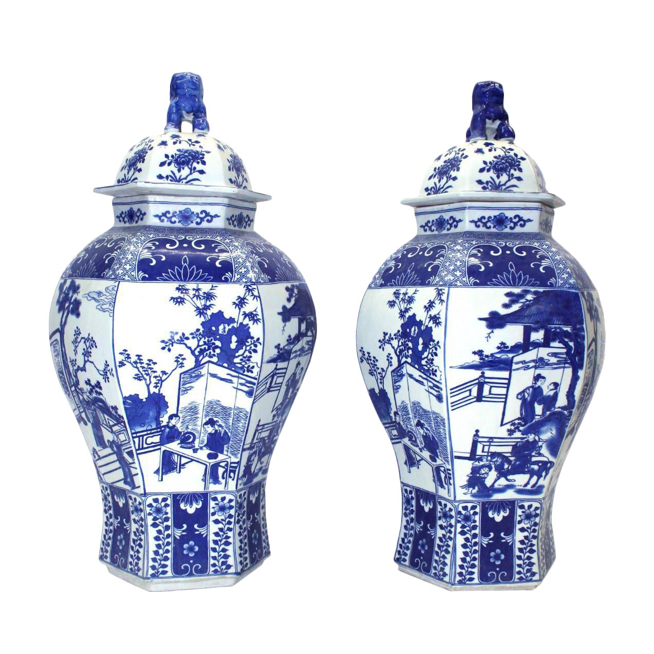 Chinese Porcelain Blue & White Urns A Pair Chairish