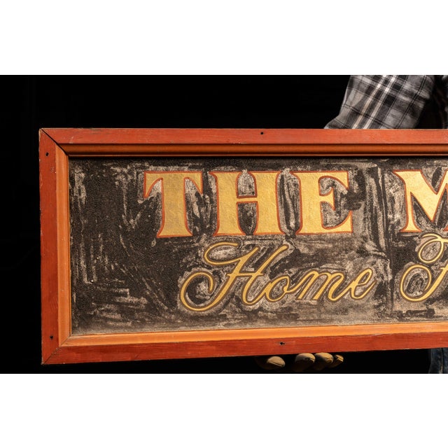 Vintage painted smaltz trade sign produced by Gaard's Graphics of Aspen, Colorado for The Mesa Store, a home furnishings...