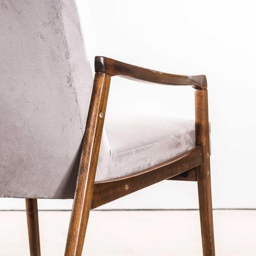 Armchair in Grey Cotton Velvet by Jaroslav Šmídek, 1950s For Sale - Image 4 of 9