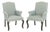 Mitchell Gold Blue Upholstered Armchairs, Pair For Sale