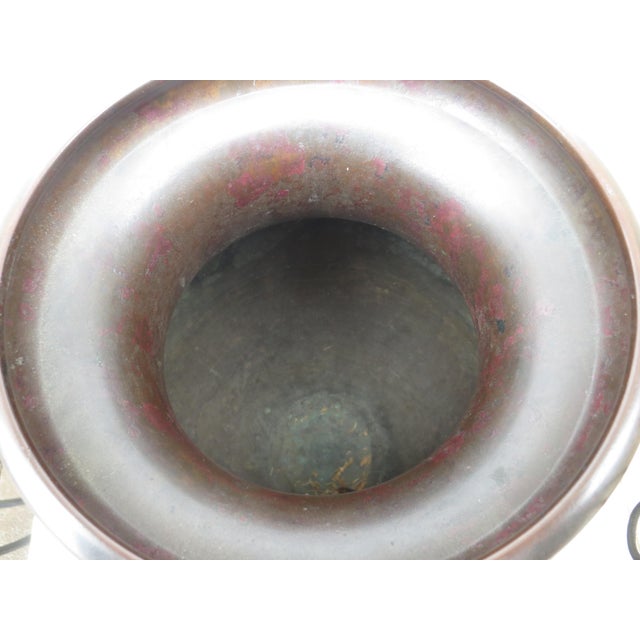 Early 20th Century Massive Japanese Meiji Bronze Vase by Sencho Ku Circa 1900 For Sale - Image 5 of 14