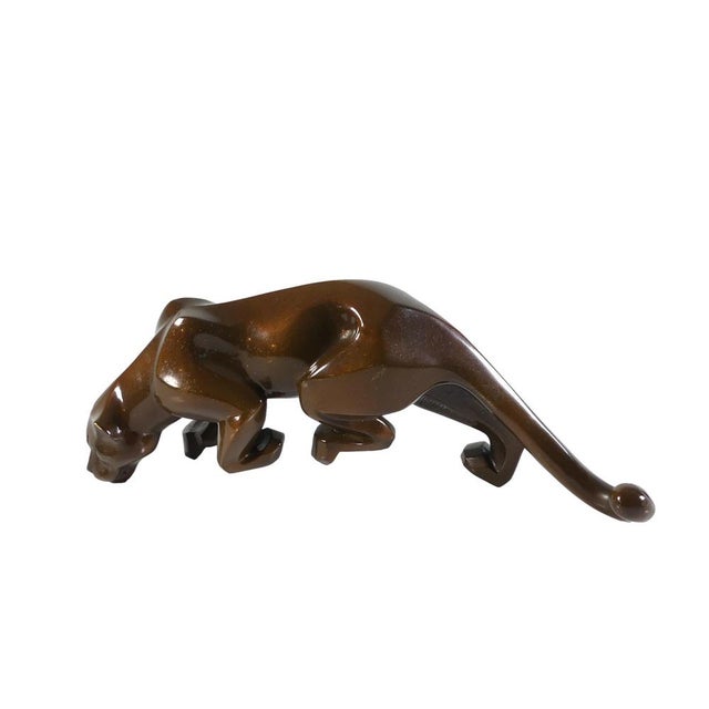Brown Bronze Puma Sculpture from Janet Rosetta, 1990s For Sale - Image 8 of 8