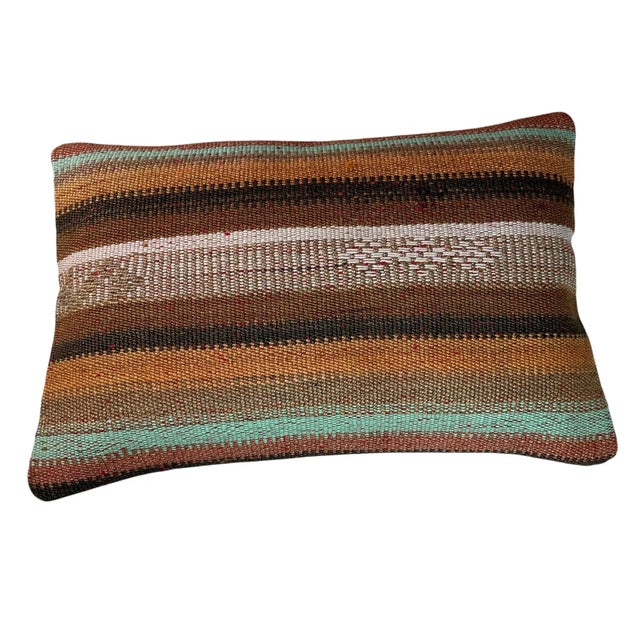 Large Turkish Handmade Kilim Cushion Cover For Sale - Image 6 of 11