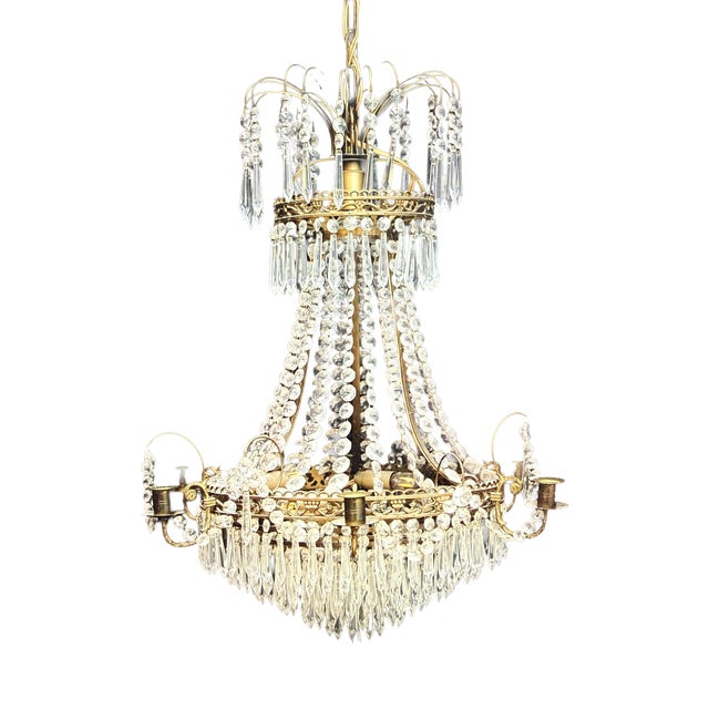 Vintage Swedish Empire Style Chandelier, 1950s For Sale