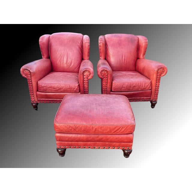 Wesley Hall Armchairs with Ottoman, Set of 3 For Sale - Image 16 of 18