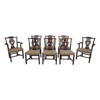 Set of 8 Baker Vintage Mahogany Dining Room Chairs For Sale