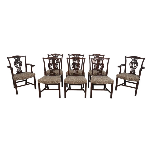 Set of 8 Baker Vintage Mahogany Dining Room Chairs For Sale