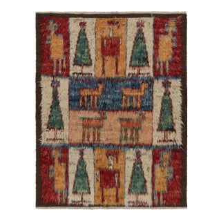 Rug & Kilim’s Moroccan Style Shag Rug With Colorful Geometric Pictorials For Sale