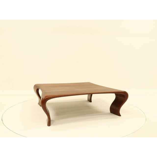 Vintage Coffee Table in Iroko by Marc Van Rampelberg, 1980s For Sale - Image 12 of 18