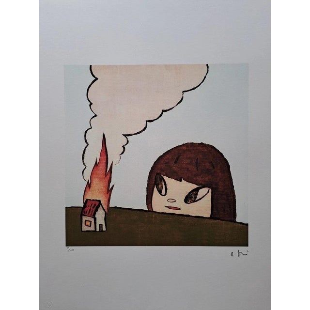 Nara Yoshitomo "Fire" Limited Edition Lithograph (After) Limited Edition Lithograph of 300 - Numbers signed in Pencil....