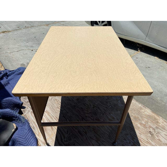Metal 1960s Vintage Mid Century Modern Metal Tanker Desk For Sale - Image 7 of 12