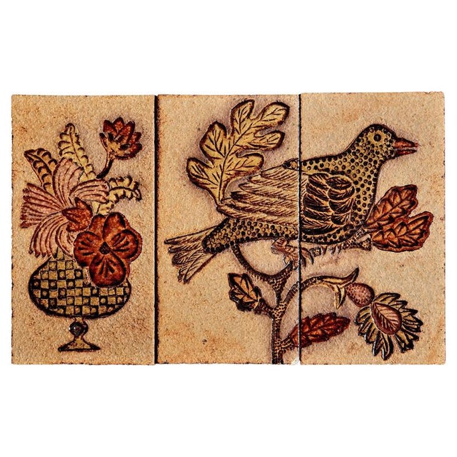 Ceramic Tile Panels attributed to Jacqueline Hubin for Capron, 1970s, Set of 3 For Sale - Image 10 of 10