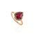 Contemporary 18k Gold Solitaire 2.39 Ct Ruby Pear Engagement Ring Size 5 With Black Rhodium For Sale - Image 3 of 16