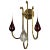 Art Deco Gilded Brass Sconce with Contemporary Glass Globes, 20th Century For Sale