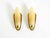 Two beautiful mid-century modern brass wall lamps with fiberglass shades. a superb, high-quality design typical of the...