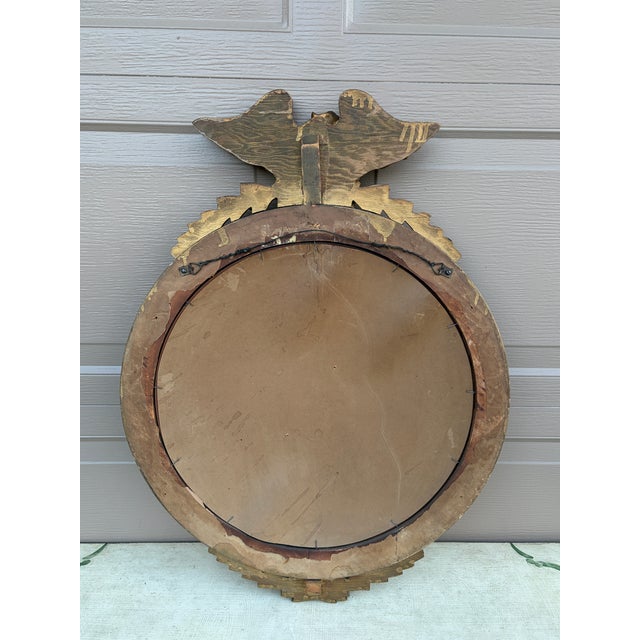 Mid 20th Century American Federal Giltwood Eagle Bullseye Convex Mirror For Sale - Image 10 of 10