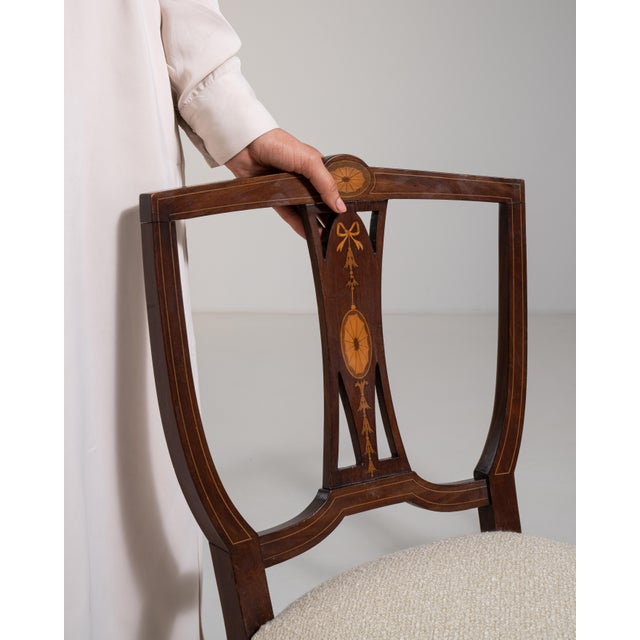 19th Century Pair of Empire Chairs with Upholstered Seats For Sale - Image 12 of 13