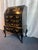 This exquisite Jasper slant-front chinoiserie black lacquer secretary desk showcases serene, traditional Asian motifs,...