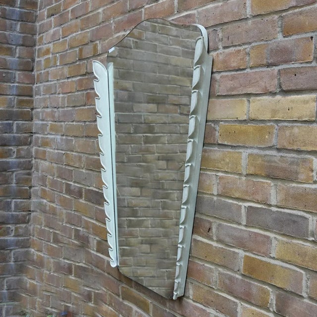 Italian Carved Wooden Mirror, 1950s For Sale - Image 4 of 5