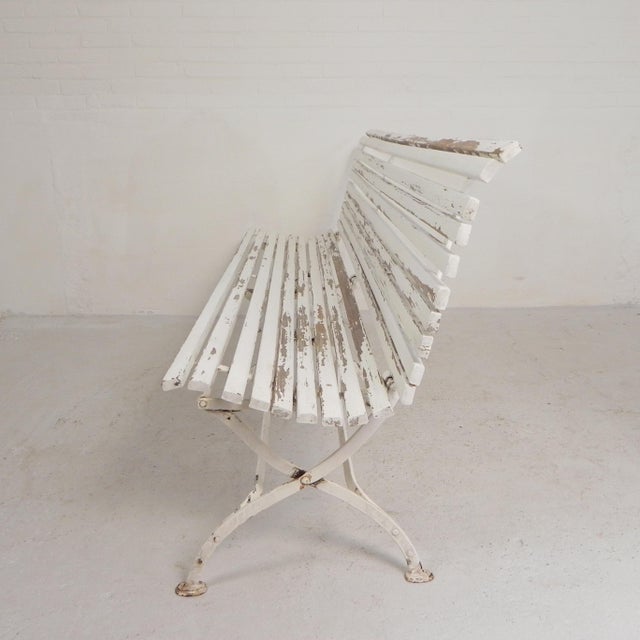 Folding Garden Slatted Bench, 1930s For Sale - Image 13 of 18