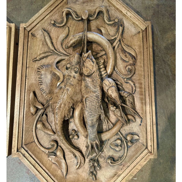 Wood 19th Century French Black Forest Carved Hunt Trophies Sculptures, Set of 4 For Sale - Image 7 of 11