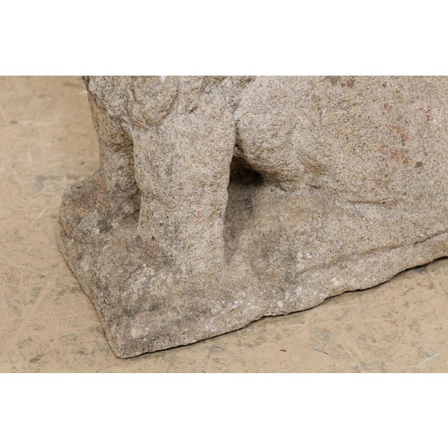 18th Century Hand-Carved Stone Lion For Sale - Image 11 of 12