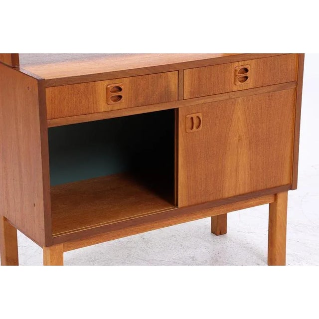 Mid-Century Teak Bookcase with Sliding Doors and Drawers, 1960s For Sale - Image 12 of 16