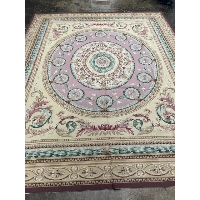 ACTUAL SIZE: 7'9" x 9'4" PRIMARY COLOR: Lavender AGE: New (It's made in the 1990s and never been used) ORIGIN: China...