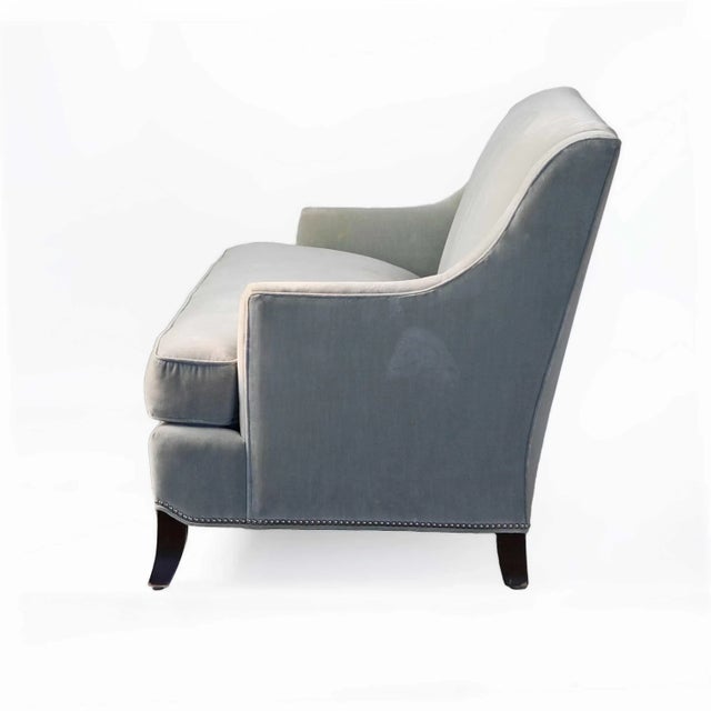 Contemporary Velvet Gray Sofa by Kravet For Sale - Image 3 of 12