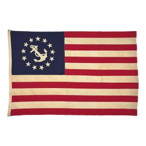 Large Modified Vintage Cotton Flag With New Yacht Ensign Emblem