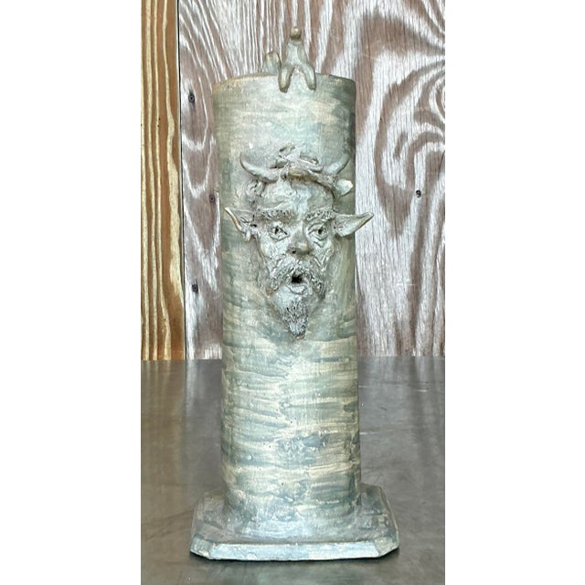 Elevate your décor with this vintage boho signed studio pottery faces vase. Handcrafted with artistic precision, this vase...