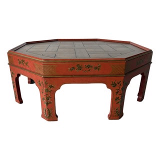 Vintage Baker Furniture Chinoiserie Style Octagonal Coffee Table For Sale